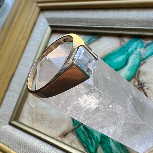 vintage 14K gold CZ mens ring - Picture 10 of 16